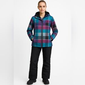 Empyre Technical Outerwear Waterproof Fuchsia Plaid Ski Snowboard Jacket Small